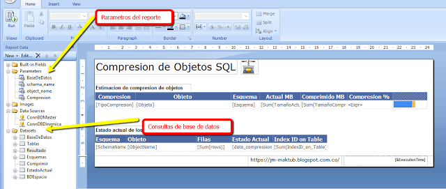 SSRS compresion datos